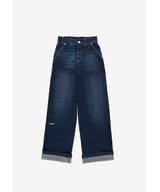 Long Pants Work spodnie jeansy damskie granatowe