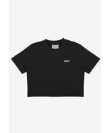 Heavyweight t-shirt bawełniany damski czarny