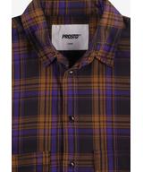 Check koszula męska flanelowa bawełniana fioletowa