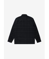 Check koszula męska flanelowa bawełniana granatowa