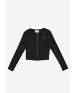 Zip Ribbed longsleeve rozpinany damski czarny