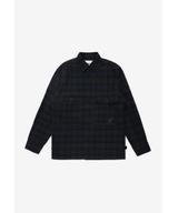 Check koszula męska flanelowa bawełniana granatowa