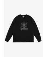 Crest longsleeve męski bawełniany czarny
