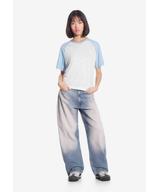 College t-shirt bawełniany damski niebieski