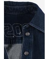 Long koszula bawełniana damska granatowa