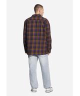 Check koszula męska flanelowa bawełniana fioletowa