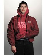 Street Couture Washed bluza z kapturem oversize męska burgundowa