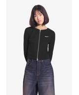 Zip Ribbed longsleeve rozpinany damski czarny