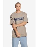 Graffiti t-shirt bawełniany beżowy