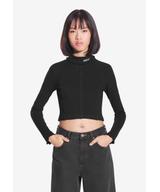 Turtleneck Ribbed longsleeve damski czarny