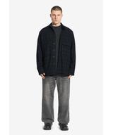 Check koszula męska flanelowa bawełniana granatowa