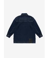 Long koszula bawełniana damska granatowa