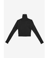 Turtleneck Ribbed longsleeve damski czarny