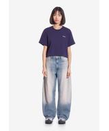 Heavyweight t-shirt bawełniany damski granatowy