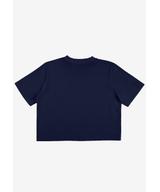 Heavyweight t-shirt bawełniany damski granatowy