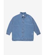 Long koszula bawełniana damska niebieska