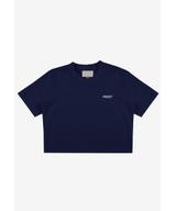 Heavyweight t-shirt bawełniany damski granatowy