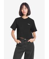 Heavyweight t-shirt bawełniany damski czarny