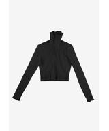 Turtleneck Ribbed longsleeve damski czarny