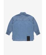 Long koszula bawełniana damska niebieska