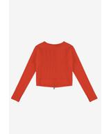 Zip Ribbed longsleeve rozpinany damski czerwony