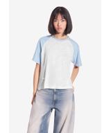 College t-shirt bawełniany damski niebieski