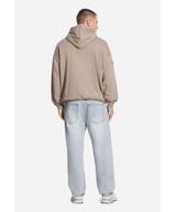 Football bluza z kapturem męska beżowa