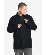 Check koszula męska flanelowa bawełniana granatowa