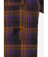 Check koszula męska flanelowa bawełniana fioletowa