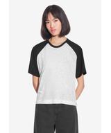 College t-shirt bawełniany damski czarny