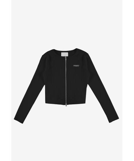 Zip Ribbed longsleeve rozpinany damski czarny