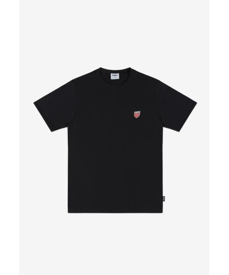 Shield t-shirt bawełniany slim czarny