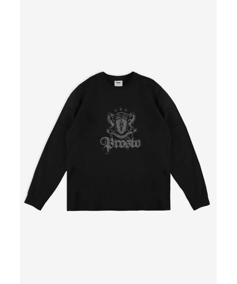 Crest longsleeve męski bawełniany czarny