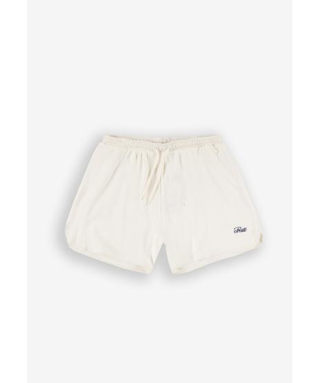 Waffle szorty męskie kremowe